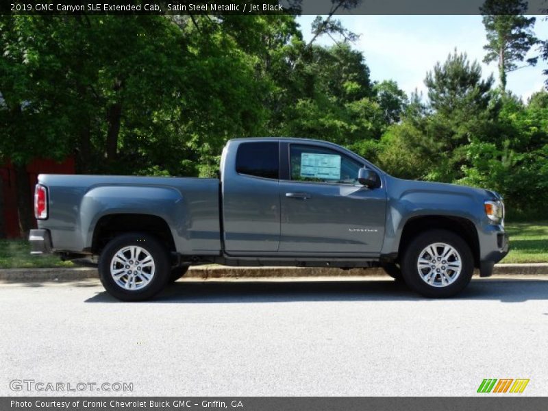 Satin Steel Metallic / Jet Black 2019 GMC Canyon SLE Extended Cab