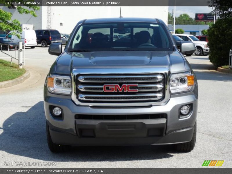 Satin Steel Metallic / Jet Black 2019 GMC Canyon SLE Extended Cab