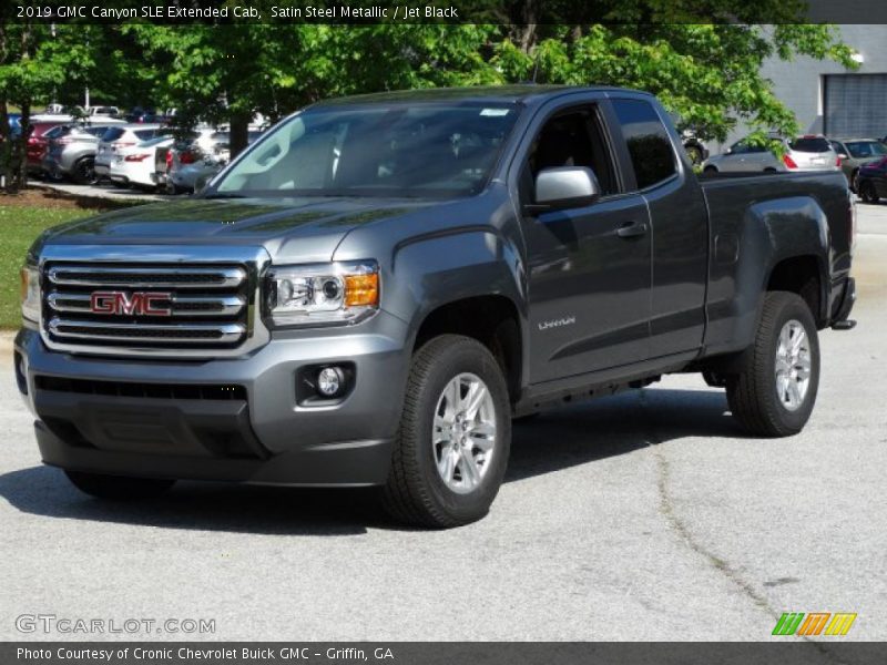 Satin Steel Metallic / Jet Black 2019 GMC Canyon SLE Extended Cab