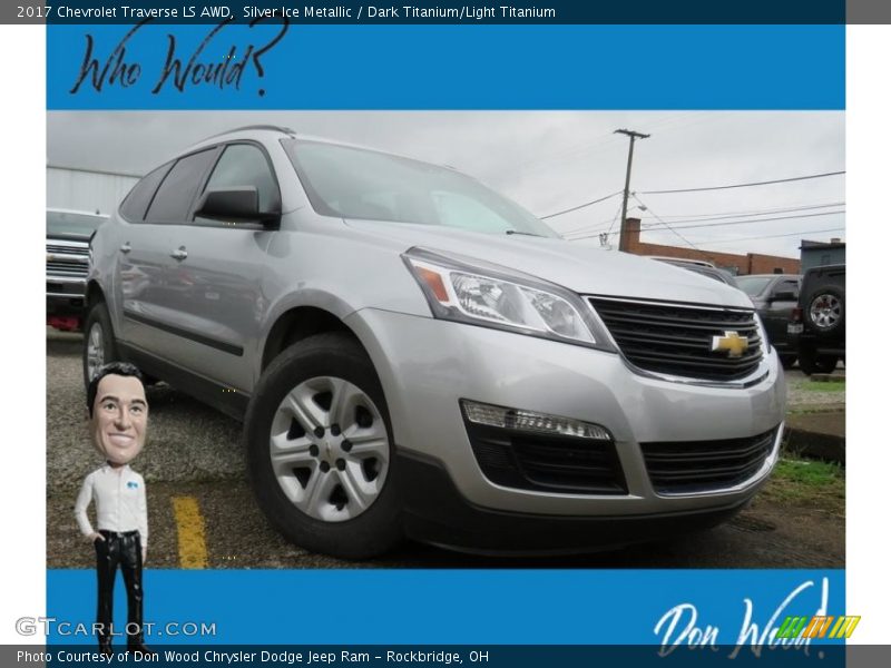 Silver Ice Metallic / Dark Titanium/Light Titanium 2017 Chevrolet Traverse LS AWD
