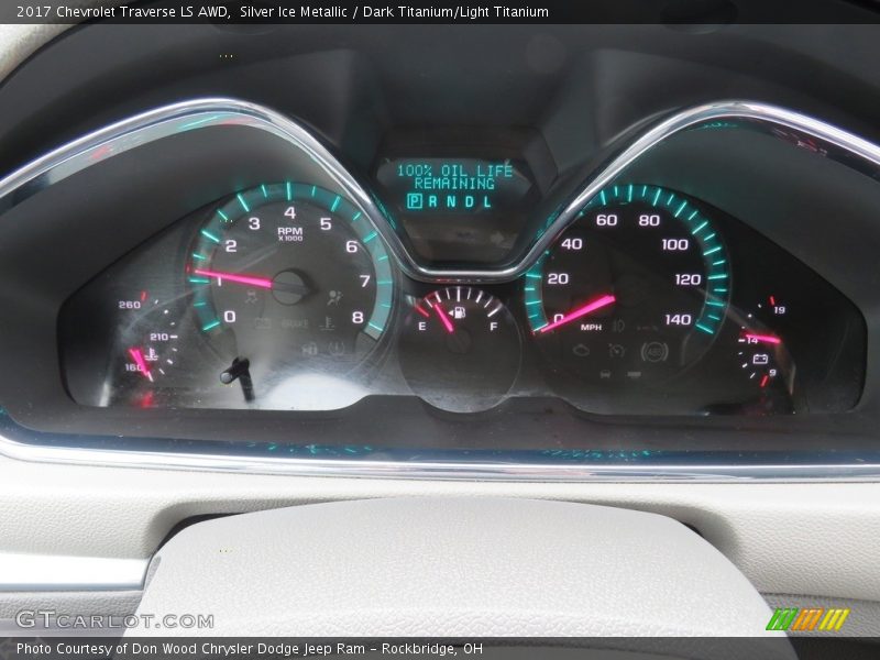 Silver Ice Metallic / Dark Titanium/Light Titanium 2017 Chevrolet Traverse LS AWD