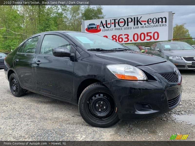 Black Sand Pearl / Dark Charcoal 2010 Toyota Yaris Sedan