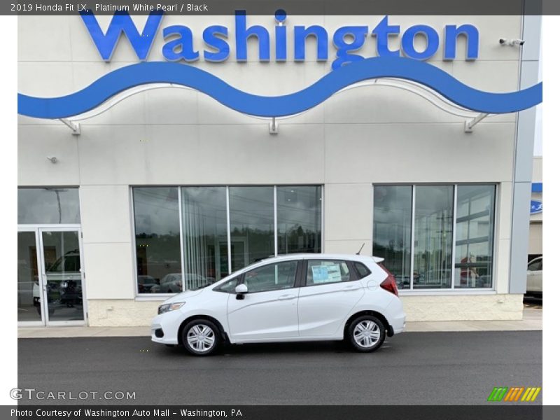 Platinum White Pearl / Black 2019 Honda Fit LX