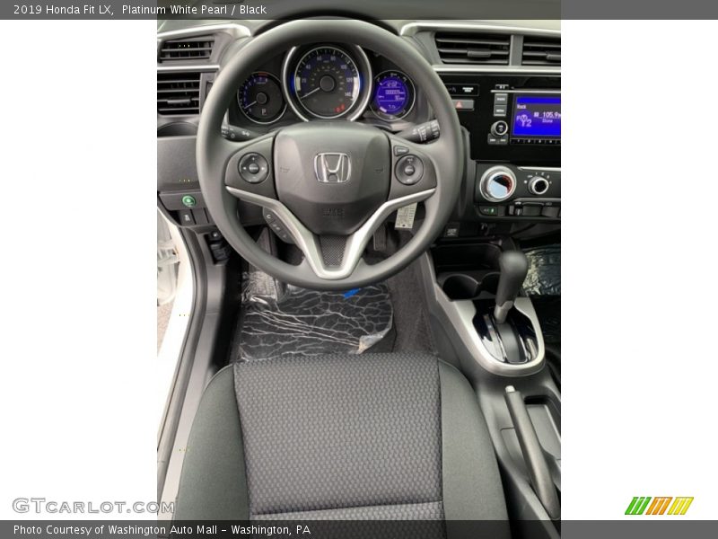 Platinum White Pearl / Black 2019 Honda Fit LX