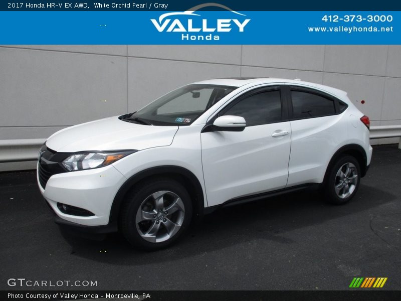 White Orchid Pearl / Gray 2017 Honda HR-V EX AWD