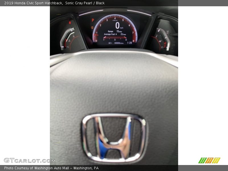Sonic Gray Pearl / Black 2019 Honda Civic Sport Hatchback