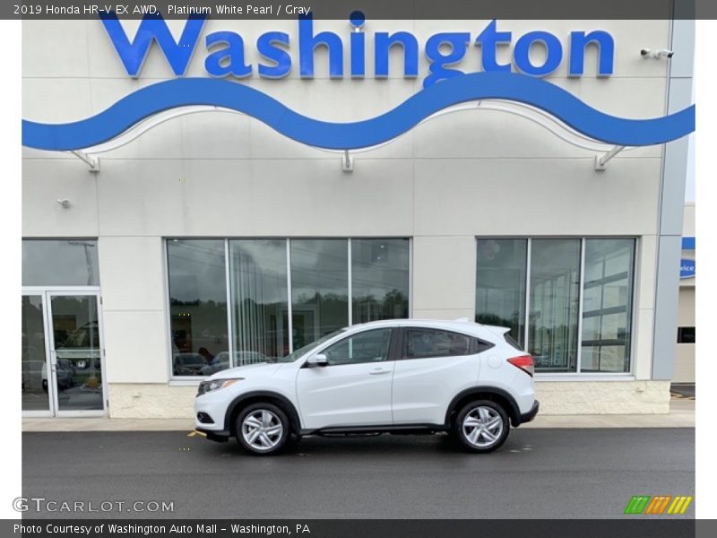 Platinum White Pearl / Gray 2019 Honda HR-V EX AWD