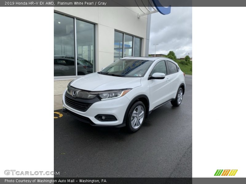 Platinum White Pearl / Gray 2019 Honda HR-V EX AWD