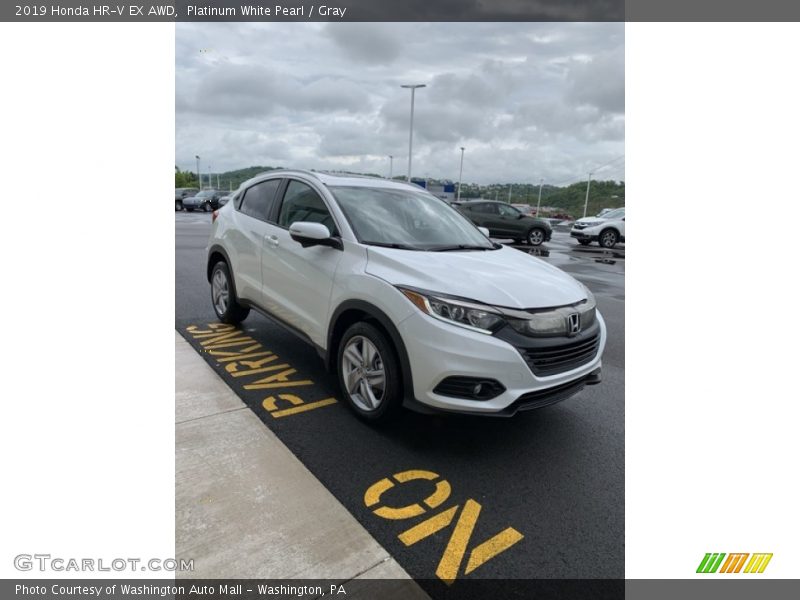 Platinum White Pearl / Gray 2019 Honda HR-V EX AWD