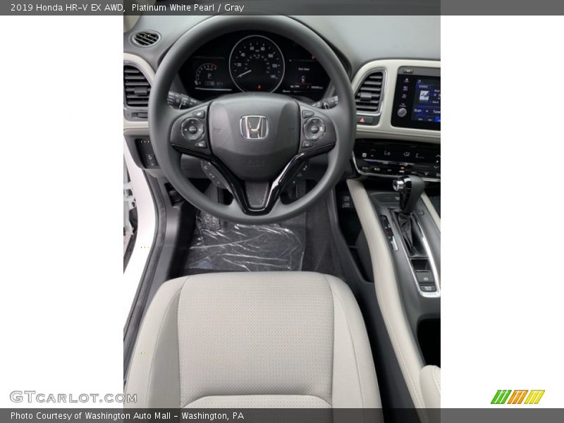 Platinum White Pearl / Gray 2019 Honda HR-V EX AWD