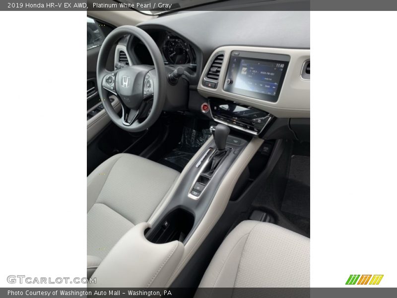 Platinum White Pearl / Gray 2019 Honda HR-V EX AWD
