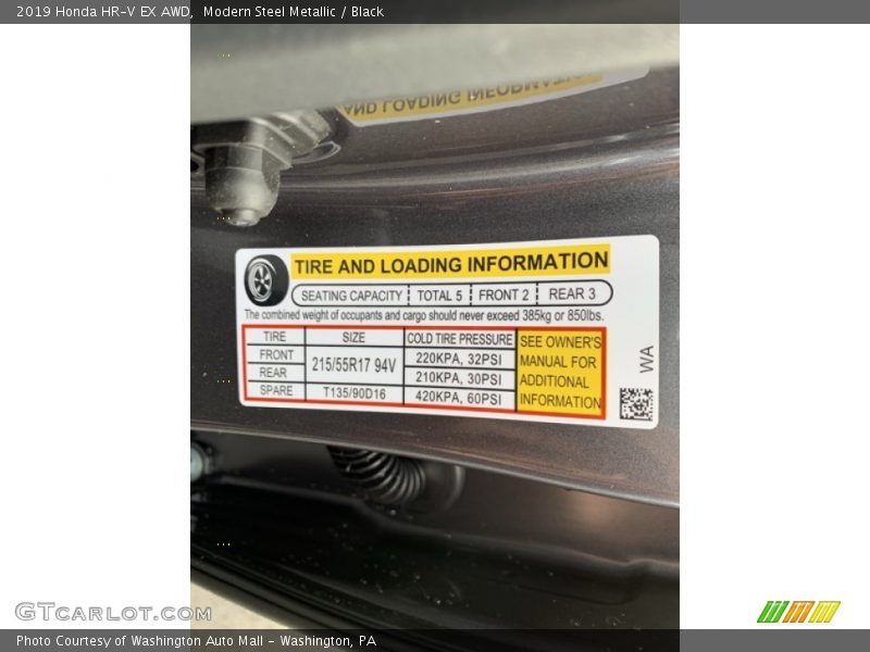 Modern Steel Metallic / Black 2019 Honda HR-V EX AWD