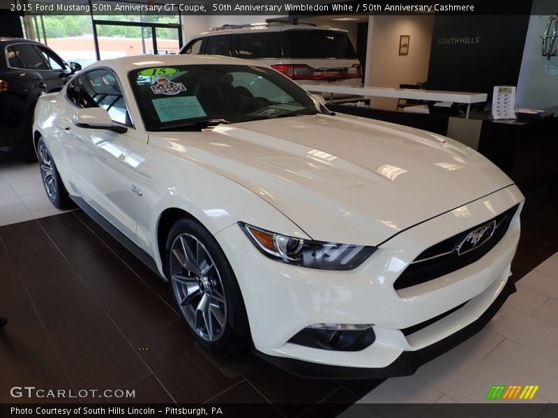 50th Anniversary Wimbledon White / 50th Anniversary Cashmere 2015 Ford Mustang 50th Anniversary GT Coupe