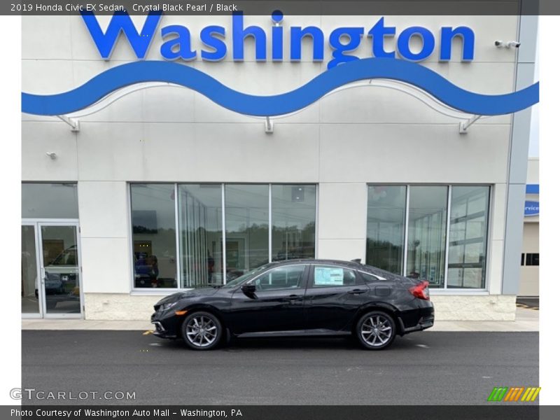 Crystal Black Pearl / Black 2019 Honda Civic EX Sedan