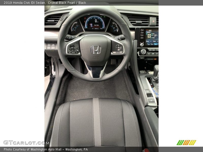 Crystal Black Pearl / Black 2019 Honda Civic EX Sedan