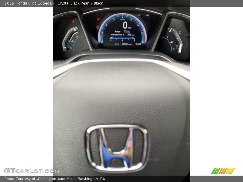 Crystal Black Pearl / Black 2019 Honda Civic EX Sedan