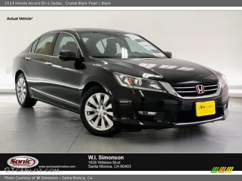 Crystal Black Pearl / Black 2014 Honda Accord EX-L Sedan