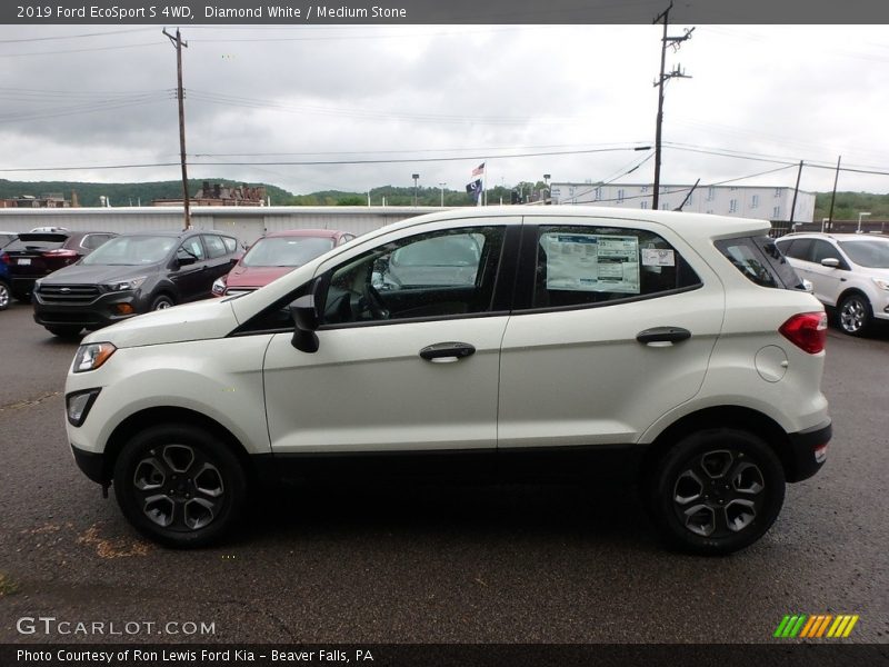 Diamond White / Medium Stone 2019 Ford EcoSport S 4WD