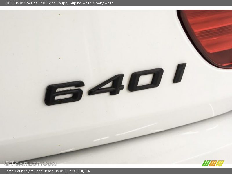 Alpine White / Ivory White 2016 BMW 6 Series 640i Gran Coupe