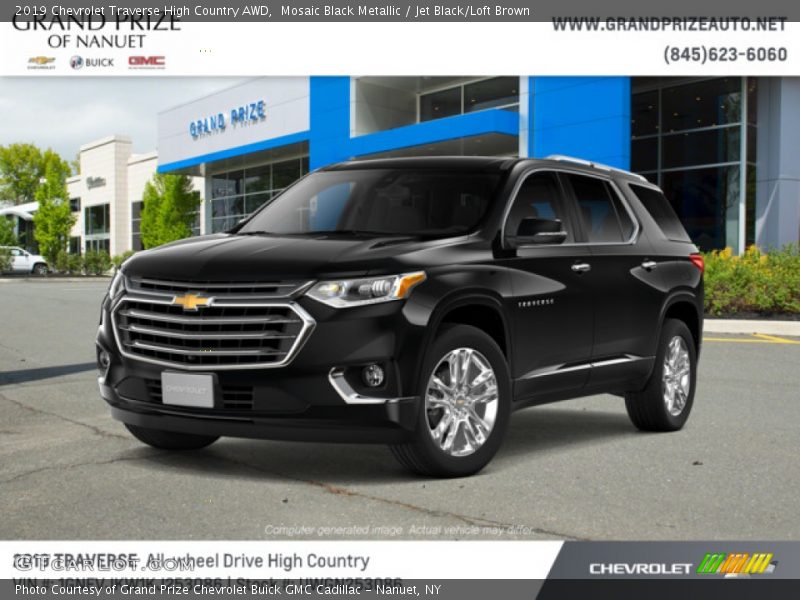 Mosaic Black Metallic / Jet Black/Loft Brown 2019 Chevrolet Traverse High Country AWD
