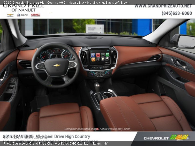 Mosaic Black Metallic / Jet Black/Loft Brown 2019 Chevrolet Traverse High Country AWD