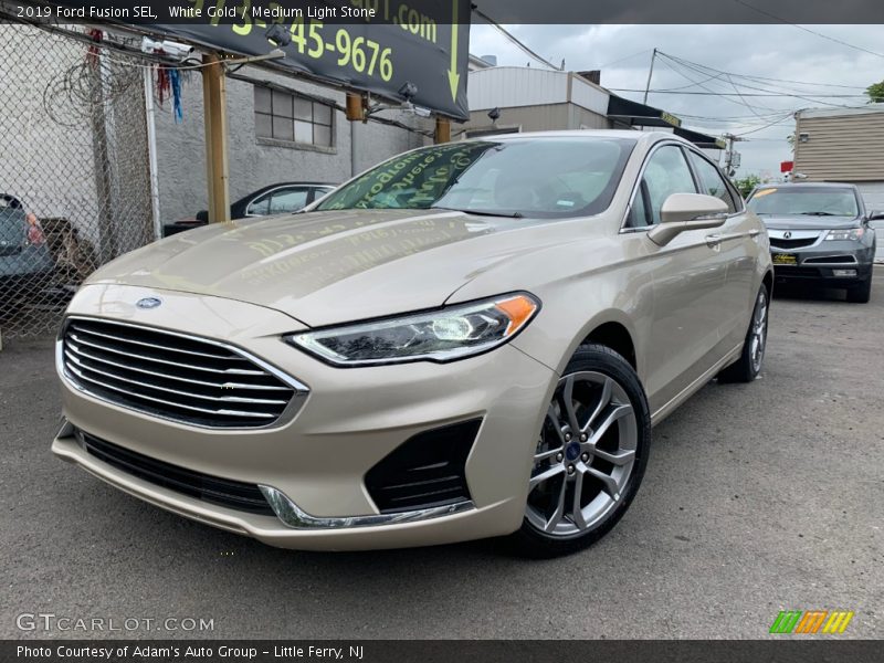 White Gold / Medium Light Stone 2019 Ford Fusion SEL