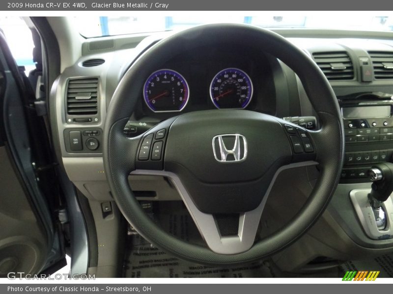 Glacier Blue Metallic / Gray 2009 Honda CR-V EX 4WD