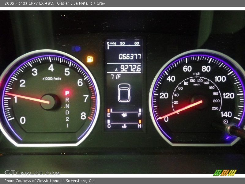 Glacier Blue Metallic / Gray 2009 Honda CR-V EX 4WD