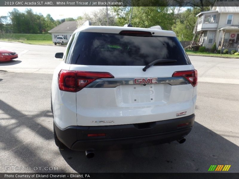 White Frost Tricoat / Jet Black/Kalahari 2019 GMC Acadia SLT AWD
