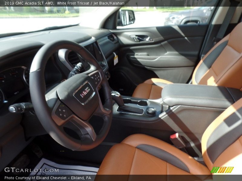 White Frost Tricoat / Jet Black/Kalahari 2019 GMC Acadia SLT AWD