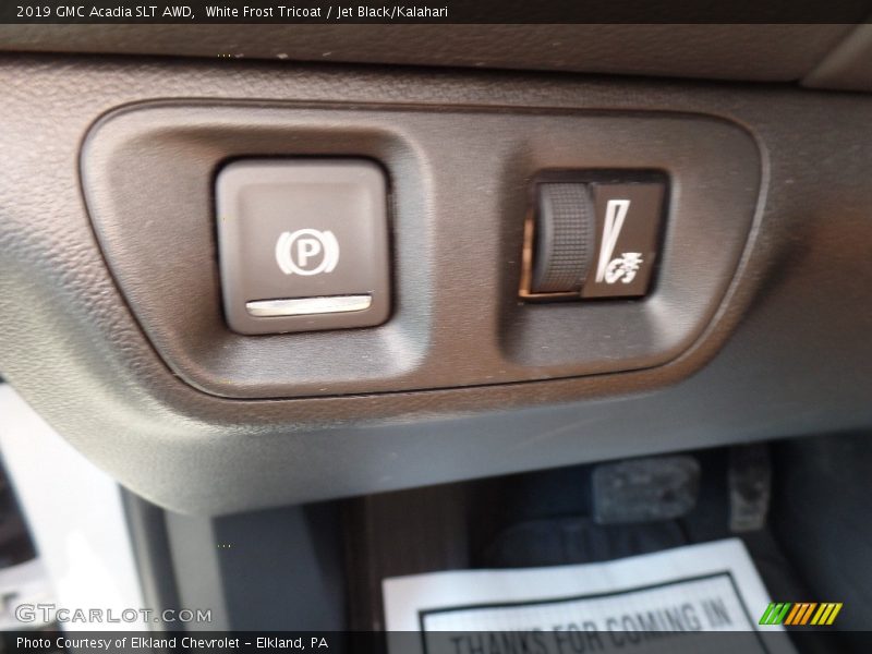 White Frost Tricoat / Jet Black/Kalahari 2019 GMC Acadia SLT AWD
