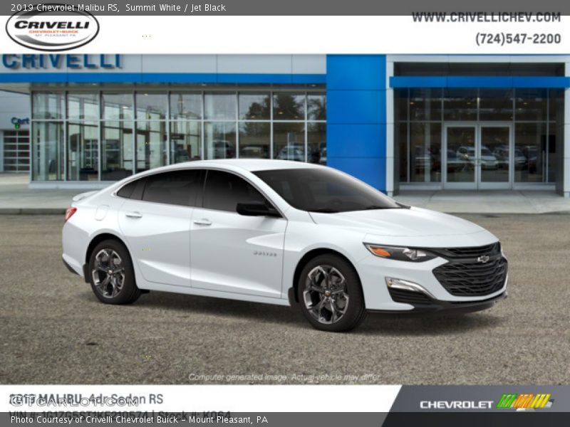 Summit White / Jet Black 2019 Chevrolet Malibu RS
