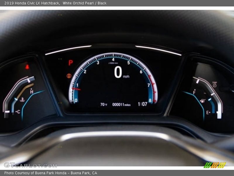 White Orchid Pearl / Black 2019 Honda Civic LX Hatchback