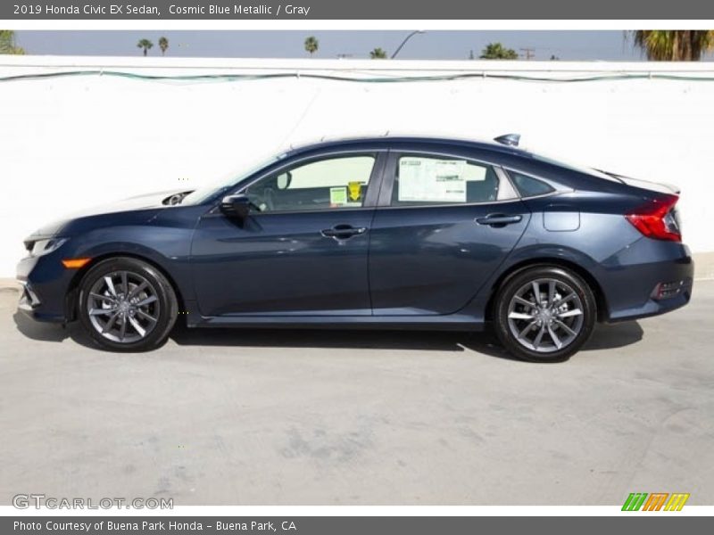 Cosmic Blue Metallic / Gray 2019 Honda Civic EX Sedan