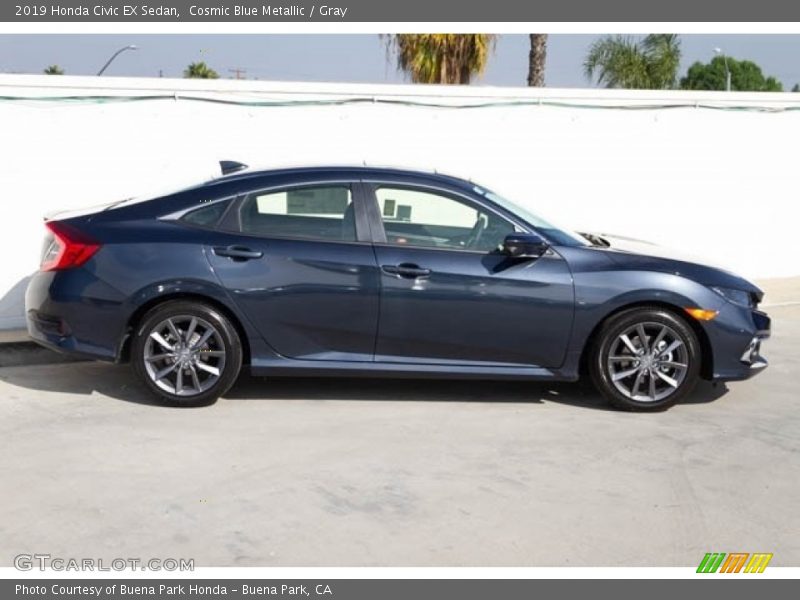 Cosmic Blue Metallic / Gray 2019 Honda Civic EX Sedan