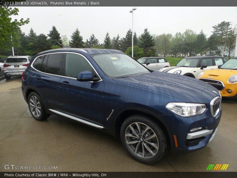 Phytonic Blue Metallic / Black 2019 BMW X3 xDrive30i