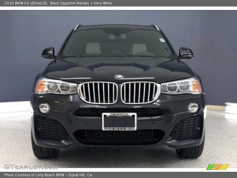 Black Sapphire Metallic / Ivory White 2016 BMW X3 xDrive28i