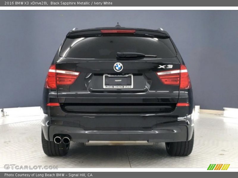 Black Sapphire Metallic / Ivory White 2016 BMW X3 xDrive28i
