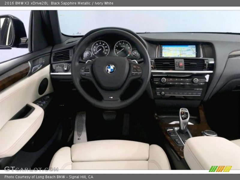 Black Sapphire Metallic / Ivory White 2016 BMW X3 xDrive28i