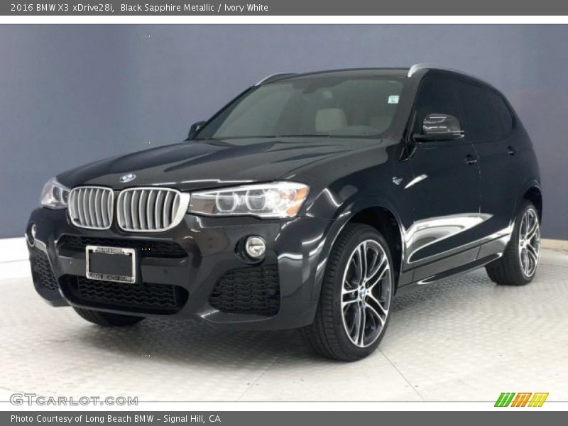 Black Sapphire Metallic / Ivory White 2016 BMW X3 xDrive28i