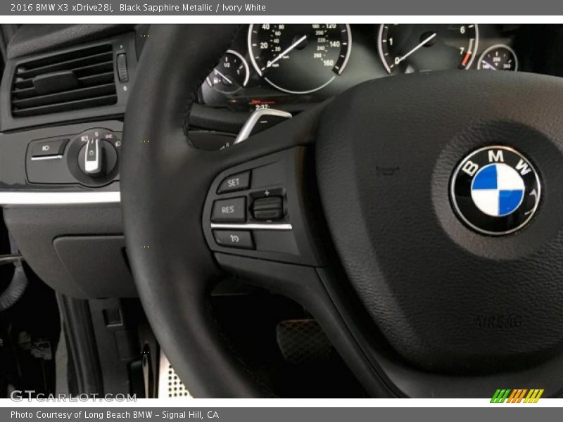 Black Sapphire Metallic / Ivory White 2016 BMW X3 xDrive28i