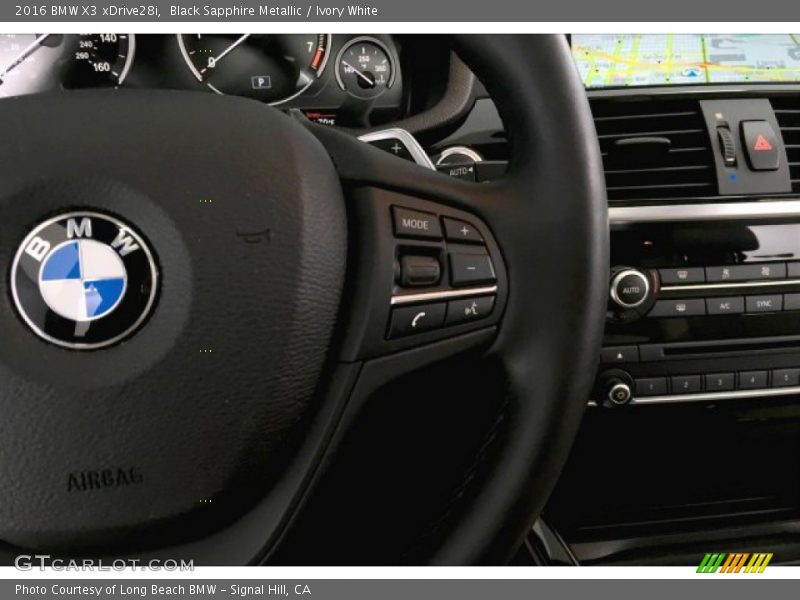 Black Sapphire Metallic / Ivory White 2016 BMW X3 xDrive28i