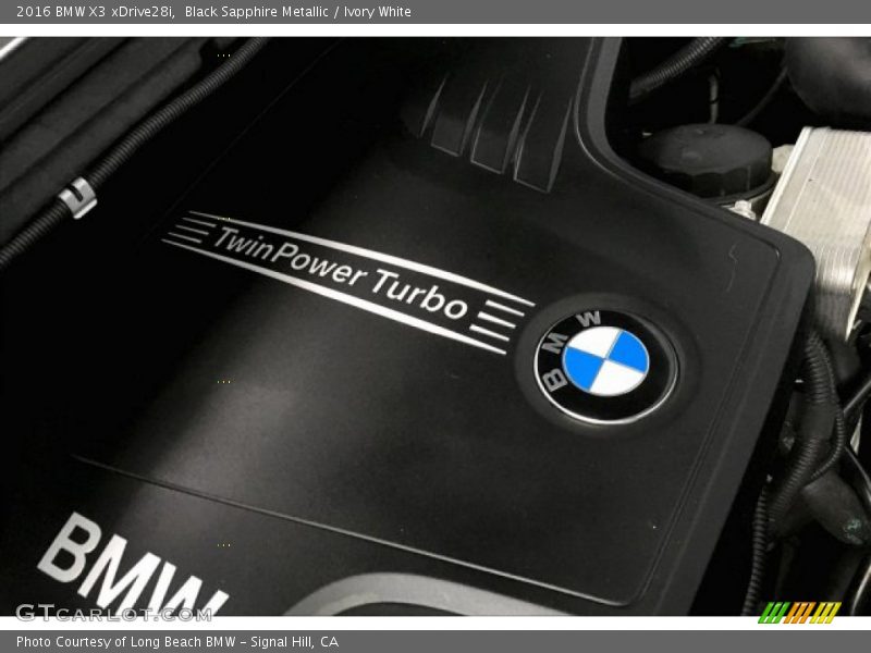 Black Sapphire Metallic / Ivory White 2016 BMW X3 xDrive28i