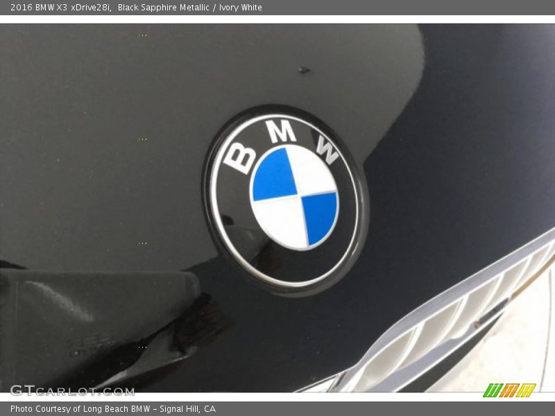 Black Sapphire Metallic / Ivory White 2016 BMW X3 xDrive28i