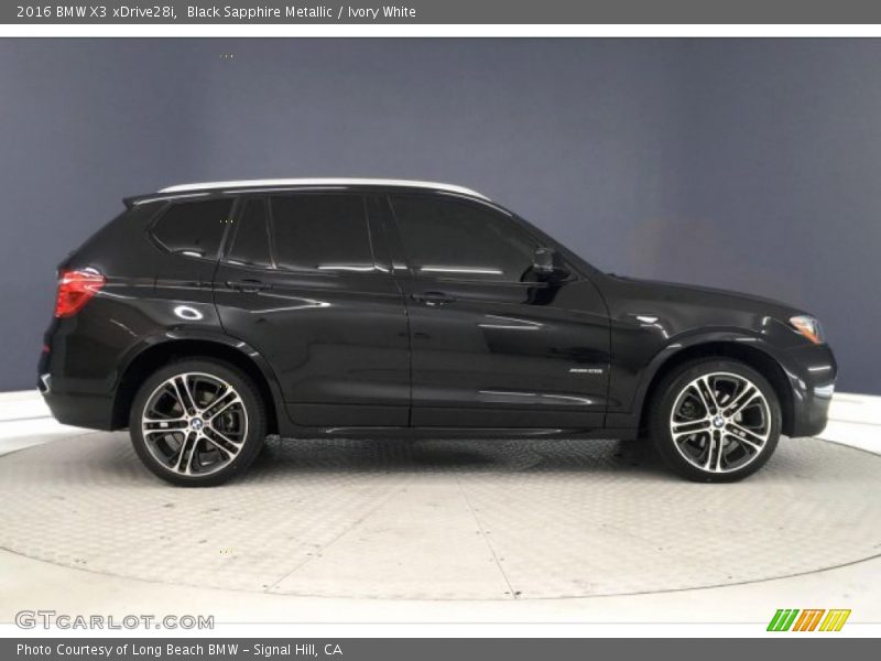 Black Sapphire Metallic / Ivory White 2016 BMW X3 xDrive28i