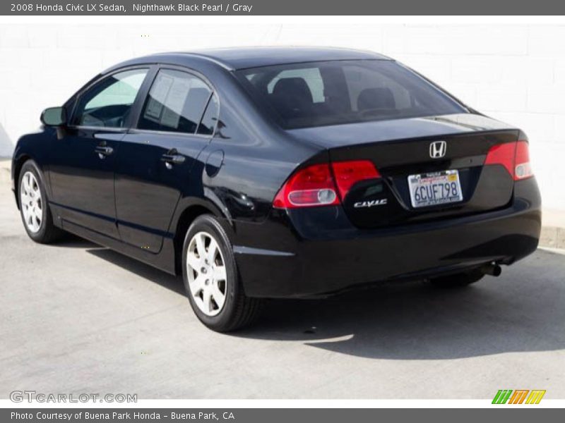 Nighthawk Black Pearl / Gray 2008 Honda Civic LX Sedan