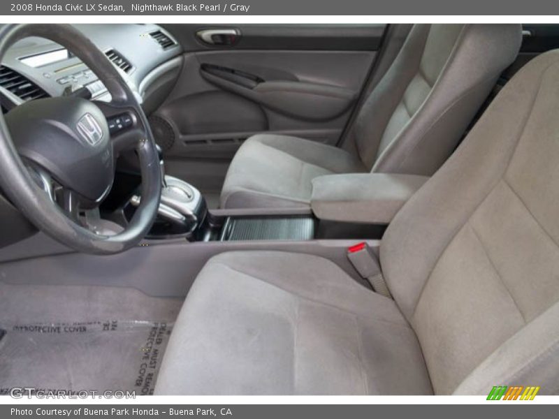 Nighthawk Black Pearl / Gray 2008 Honda Civic LX Sedan