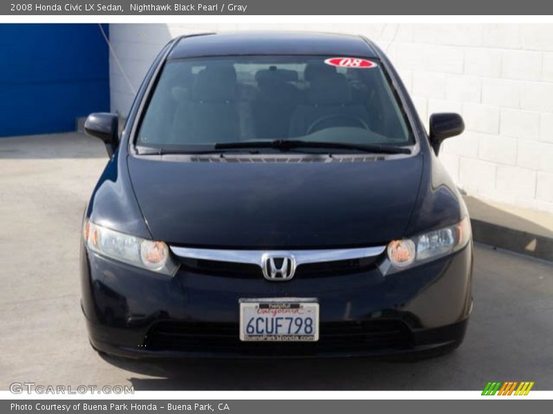 Nighthawk Black Pearl / Gray 2008 Honda Civic LX Sedan