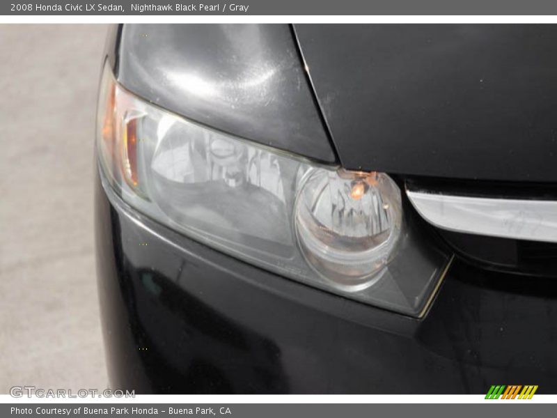 Nighthawk Black Pearl / Gray 2008 Honda Civic LX Sedan