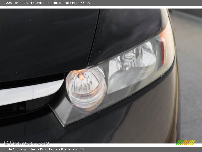 Nighthawk Black Pearl / Gray 2008 Honda Civic LX Sedan